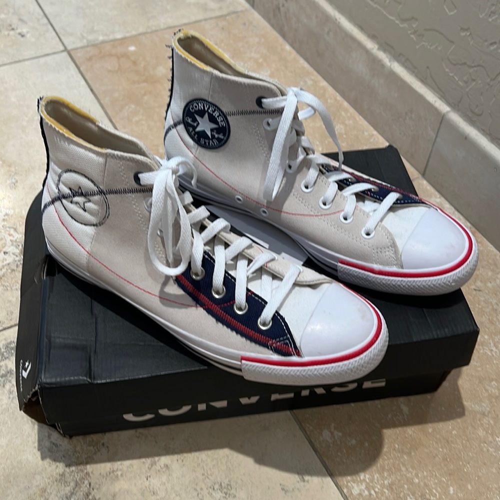 Converse Chuck Taylor High Unisex Red/White/Blue Casual Canvas l/Suede Sneakers